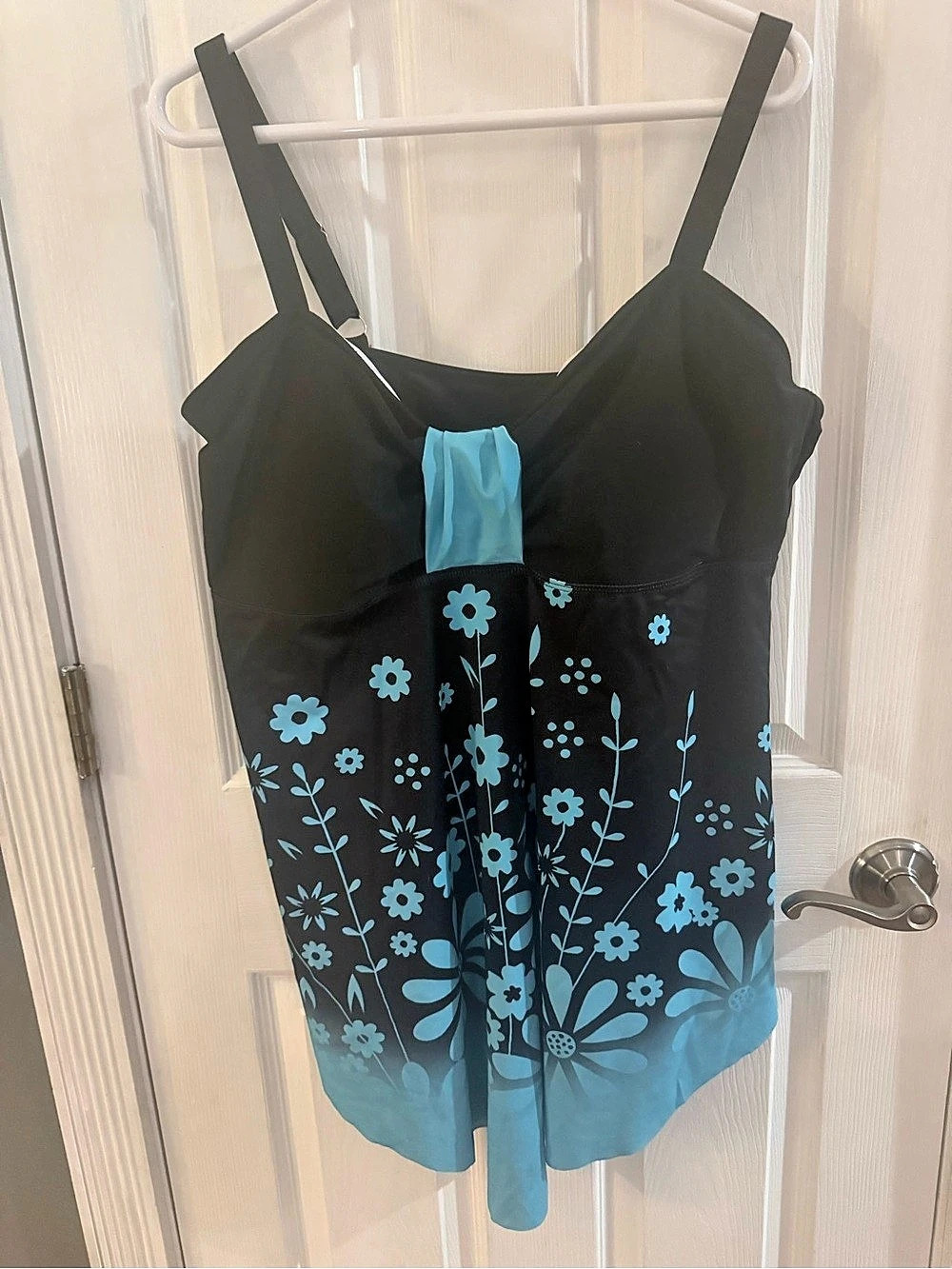 Avenue Floral One-Piece Swimsuit Black & Blue 4XL